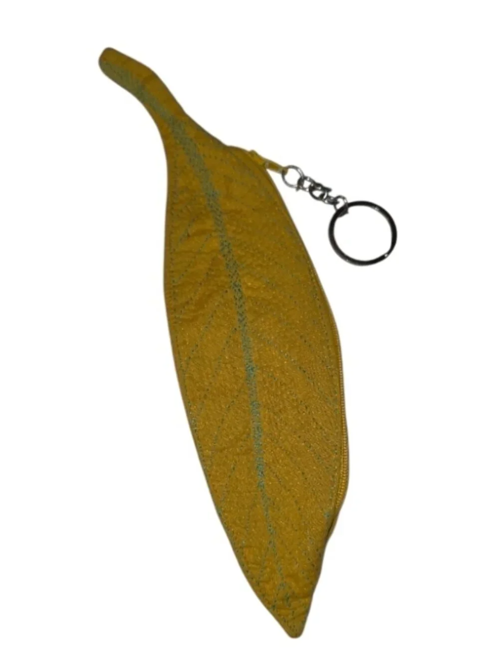 Leaf Keychain Purse Bag Charm Botanical Gardencore Cloth Soft Handbag Accessory